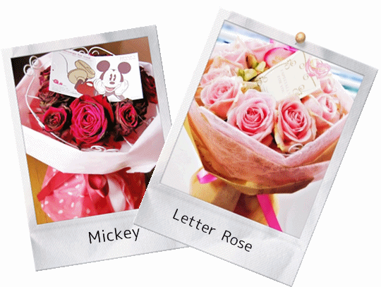 4メッセージ入りバラ花束 レターローズ